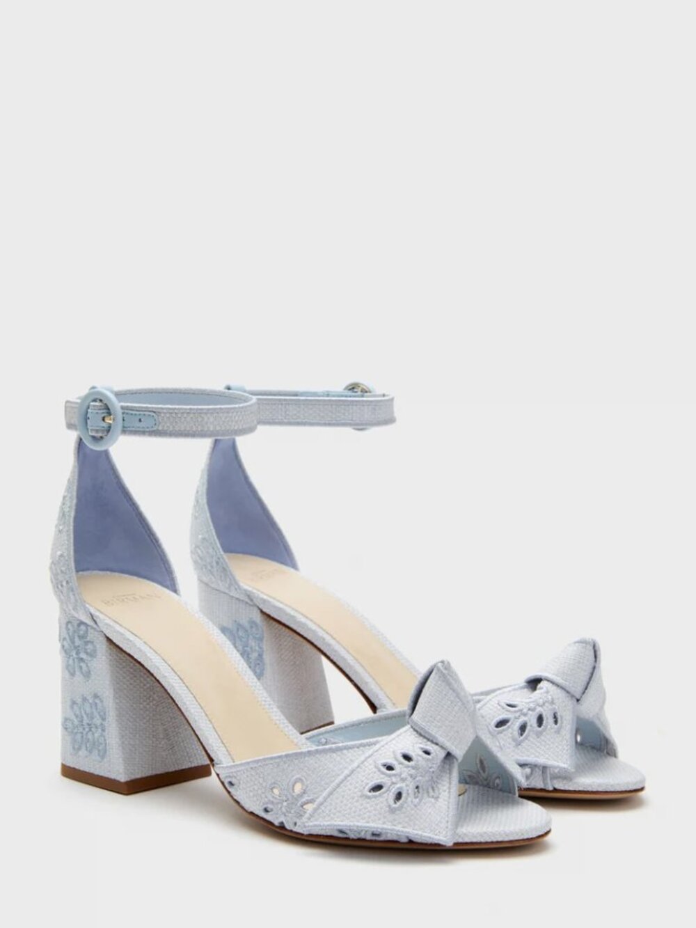 Alexandre Birman Maxi Clarita Embroidery 75 Serene Blue - Worn Once